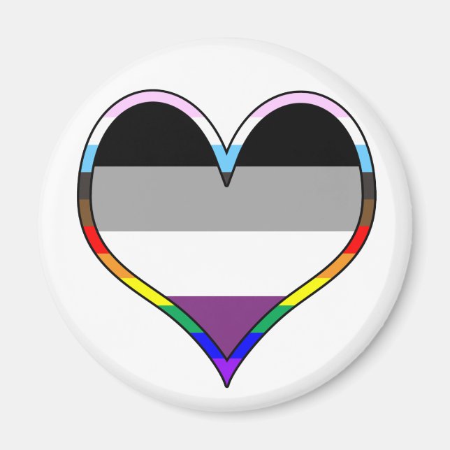 Ace Pride Magnet de coeur (Devant)