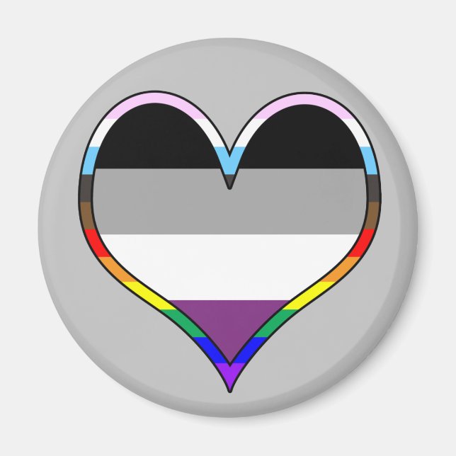 Ace Pride Magnet de coeur (Devant)
