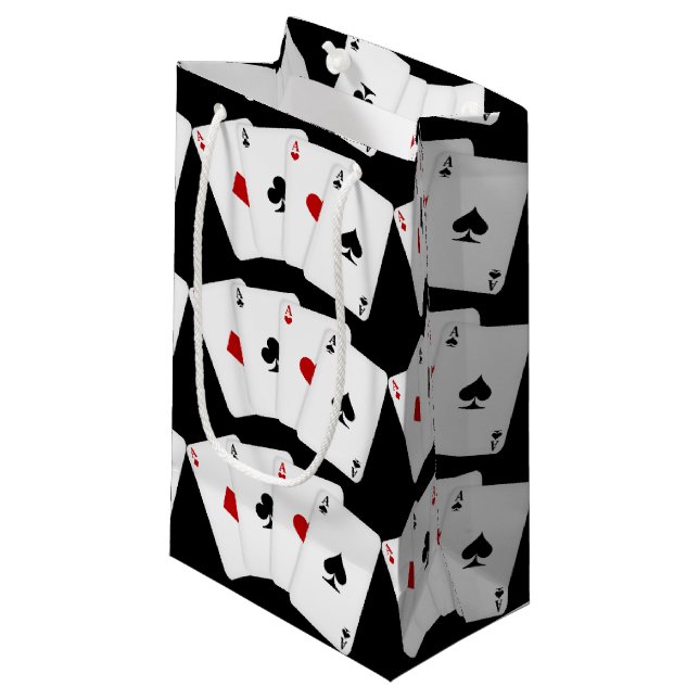Aces Jouer cartes carrelées jeu petit sac cadeau (Devant Angle)