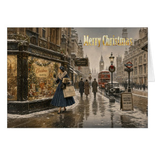 Achats de Noël à Londres dans les années 1950