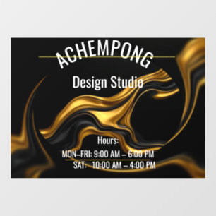 Achempong Luxe Gold Wave Autocollant pour Fenêtre 