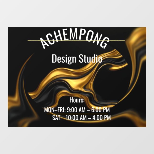 Achempong Luxe Gold Wave Autocollant pour Fenêtre  (Feuille)