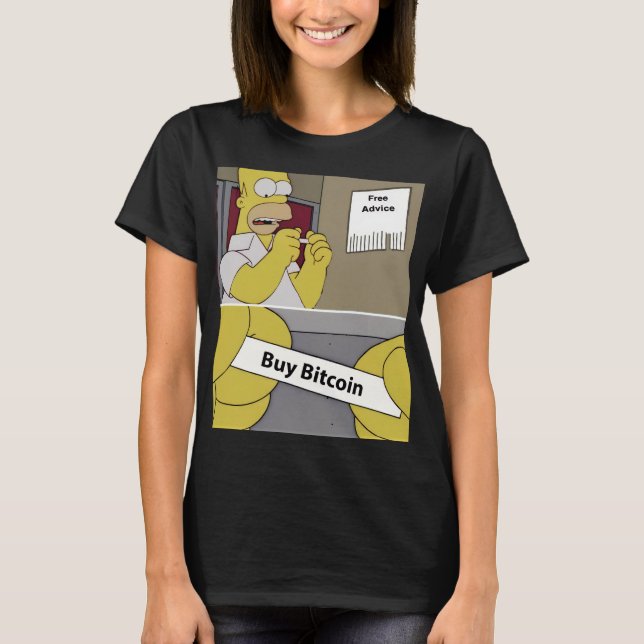 Acheter Bitcoin Mème | T-Shirt drôle de dessin ani (Devant)