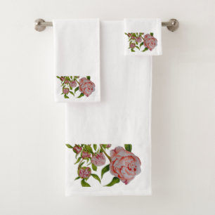 Acheter des pivoines sur un ensemble de serviettes