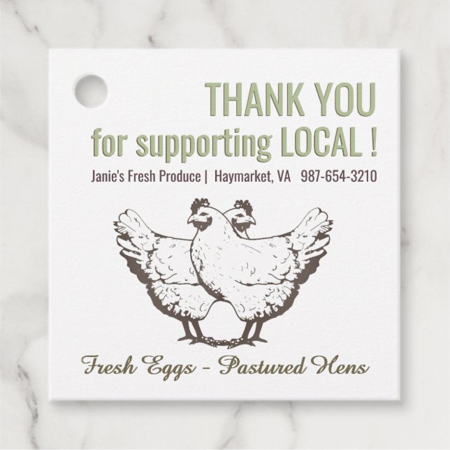 Acheter étiquette de produit local avec poules Vin (Devant)