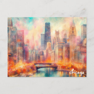 acheter luxe Travel Vintage chicago cartes postale