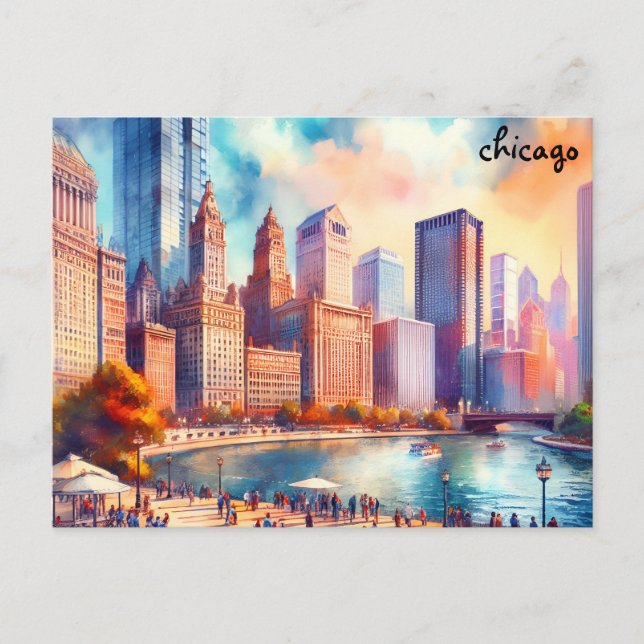 acheter place Travel Vintage chicago cartes postal (Devant)