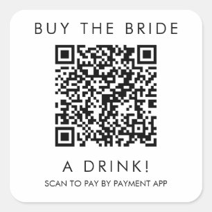 Acheter une boisson à la mariée Autocollant QR