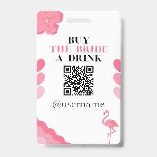 Acheter une boisson à la mariée Badge de collecte