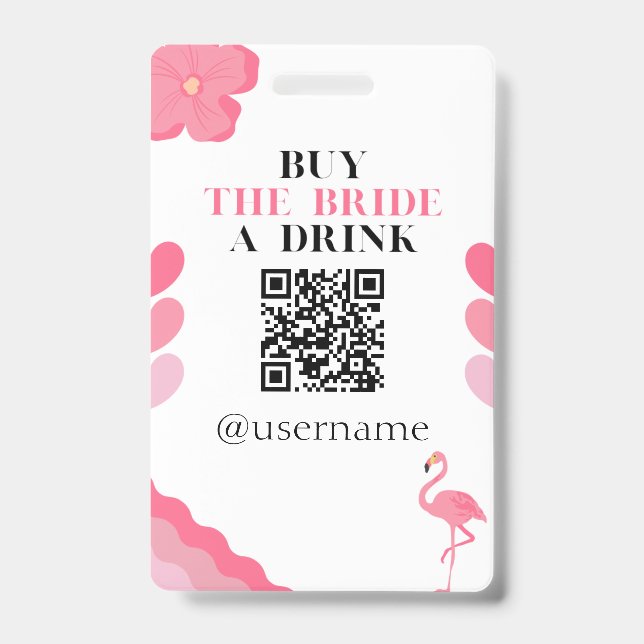 Acheter une boisson à la mariée Badge de collecte  (Avant)