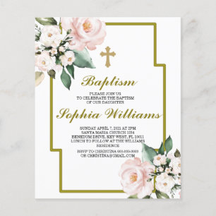 Achèvement du baptême rose et blanc budget