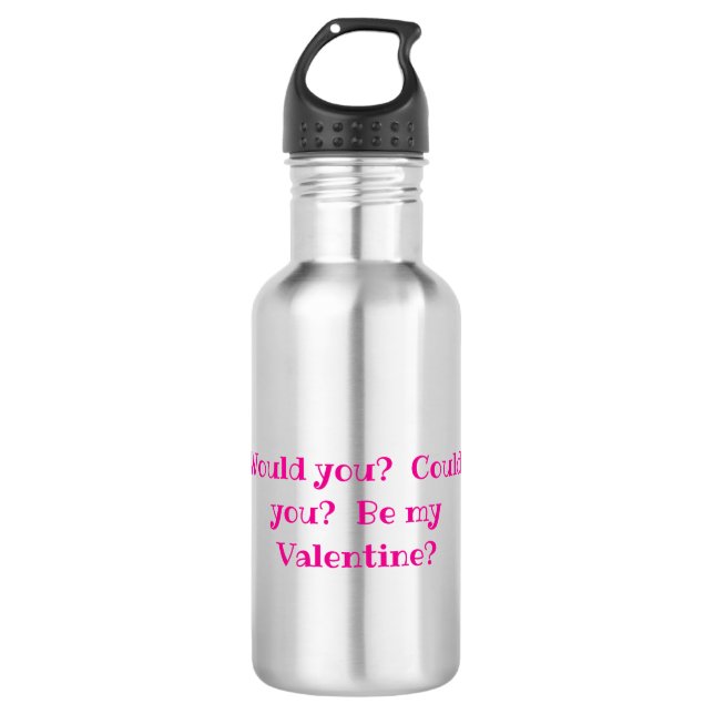 Acier Inoxydable Soyez ma bouteille d'eau Valentin (Devant)