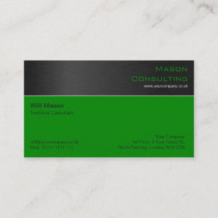 Acier noir moderne et Carte de visite vert foncé