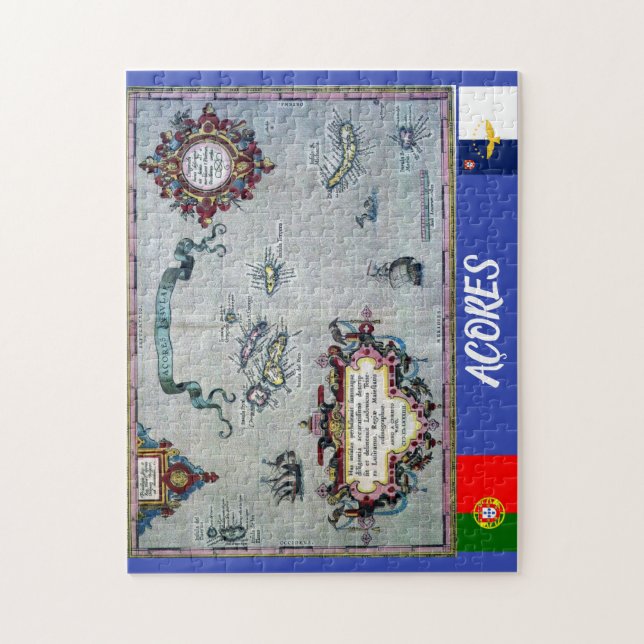 AÇORES Historical Map Jigsaw Puzzle (Vertical)