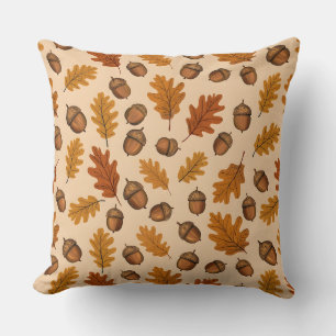 Acorns et Feuilles de chêne Oreiller d'automne d