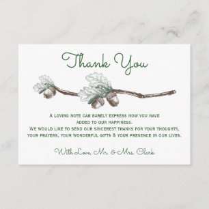Acorns sur le Carte de remerciements de Twigs