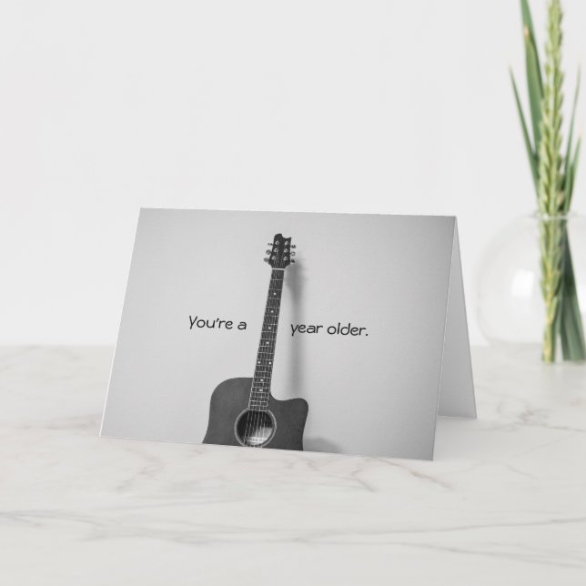 Acoustique Guitariste Année Anniversaire Carte (Devant)
