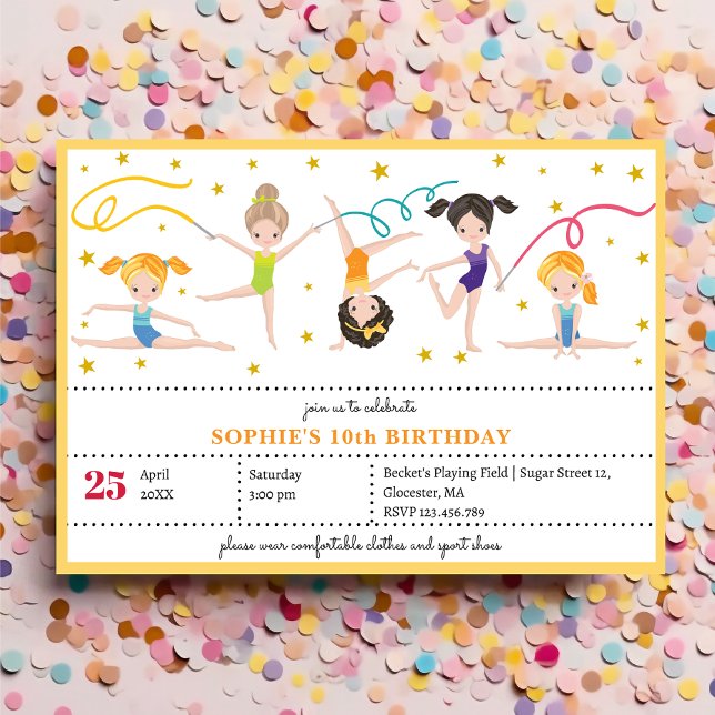 acrobatie plaisir anniversaire enfants Invitation (Créateur téléchargé)