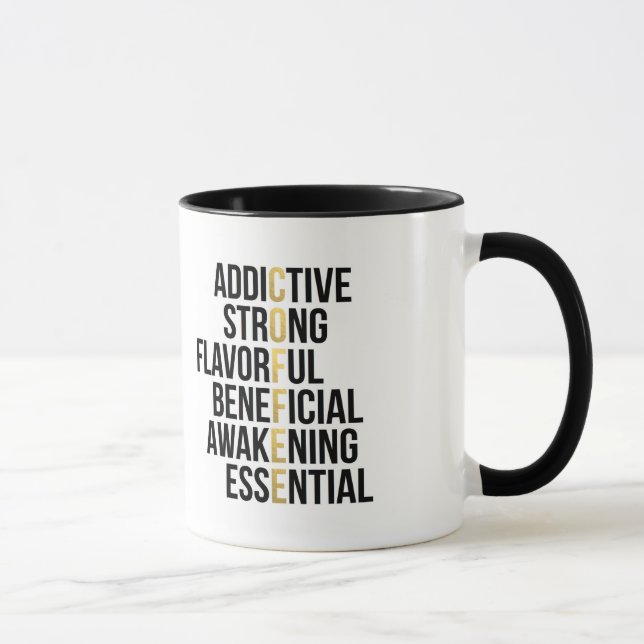 Acronyme café typographie noire Mug (Droite)