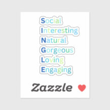 Acronyme simple autocollant bleu