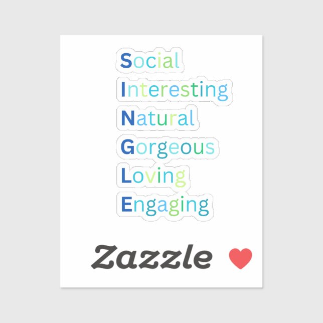 Acronyme simple autocollant bleu (Feuille)