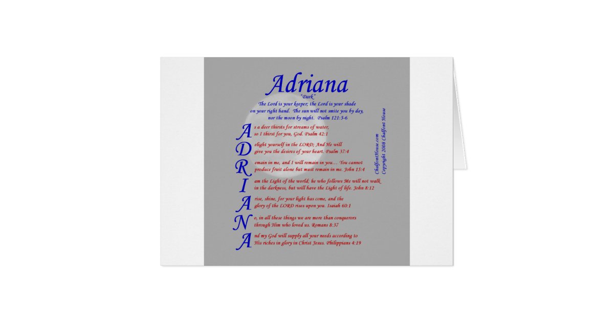 Acrostiche D Adriana Zazzle Fr