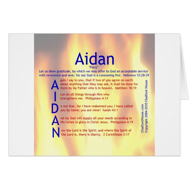 Acrostiche d'Aidan (Devant horizontal)