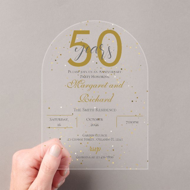 Acrylic 50th anniversary invitation (In situ (ordinateur de poche))