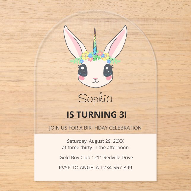 Acrylic Invitation (Recto)