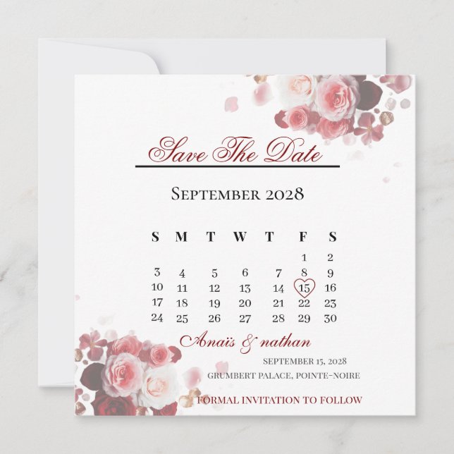 Acrylic Invitation save the date  (Devant)