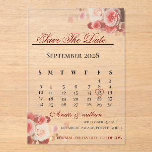 Acrylic Invitation save the date 
