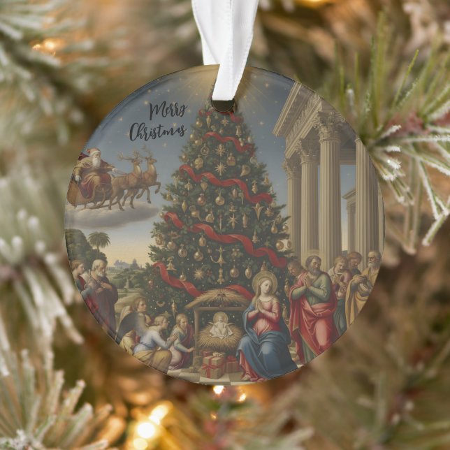 Acrylic Nativity Santa Christmas Tree Ornament (Arbre)