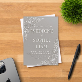 Acrylic Wedding Invitation - Floral