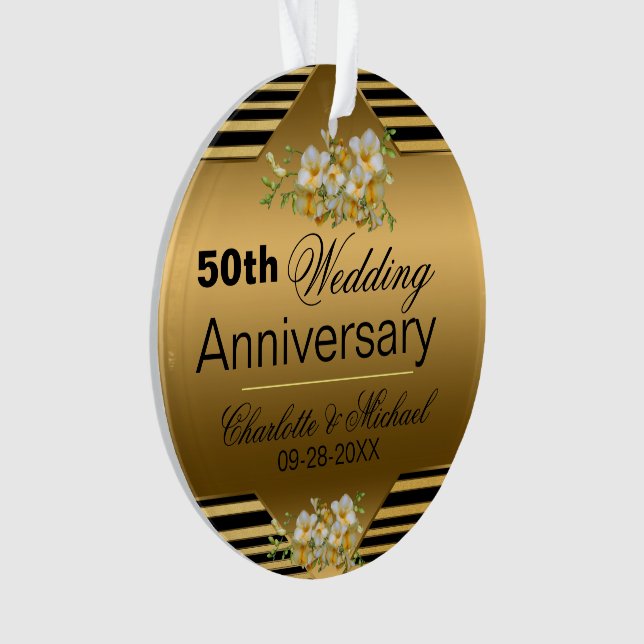 Acrylique Anniversaire de Mariage 50 ans Or (devant)