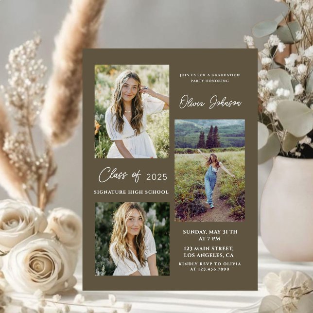 Acrylique moderne 4 Photos Faire-part de diplôme (Créateur téléchargé)