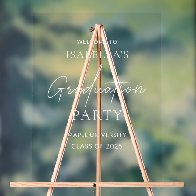 Acrylique moderne Graduation Affiche de bienvenue (Neutre)