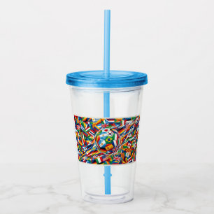 Acrylique Mug en verre Coupe du monde 2026 Drapeau des natio