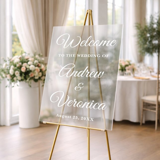 Acrylique Panneau de bienvenue de mariage élégant en acryliq (Créateur téléchargé)