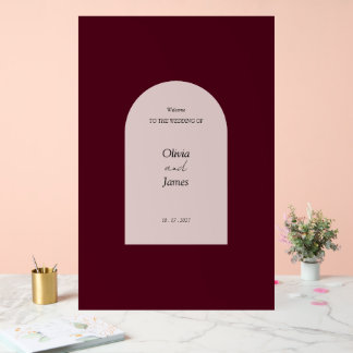 Acrylique Panneau de bienvenue de mariage floral arqué en Bo