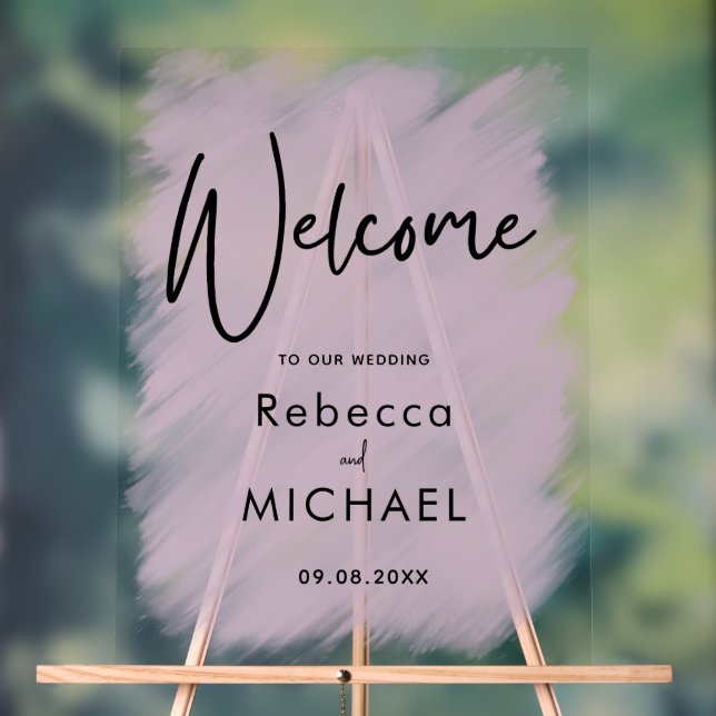 Acrylique Panneau de bienvenue de mariage simple en acryliqu (Neutre)