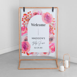 Acrylique Panneau de bienvenue en arceau floral pour la fête