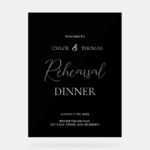 Panneau de bienvenue pour dîner de répétition en a