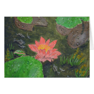 Acrylique sur toile, fleur de lys d'eau rose
