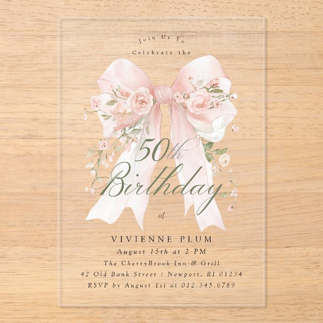 ACRYLIQUE TRANSPARENT Invitation 50e Anniversaire  (Recto)