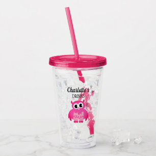 Acrylique Verre en plastique pour enfant à chou rose girly 