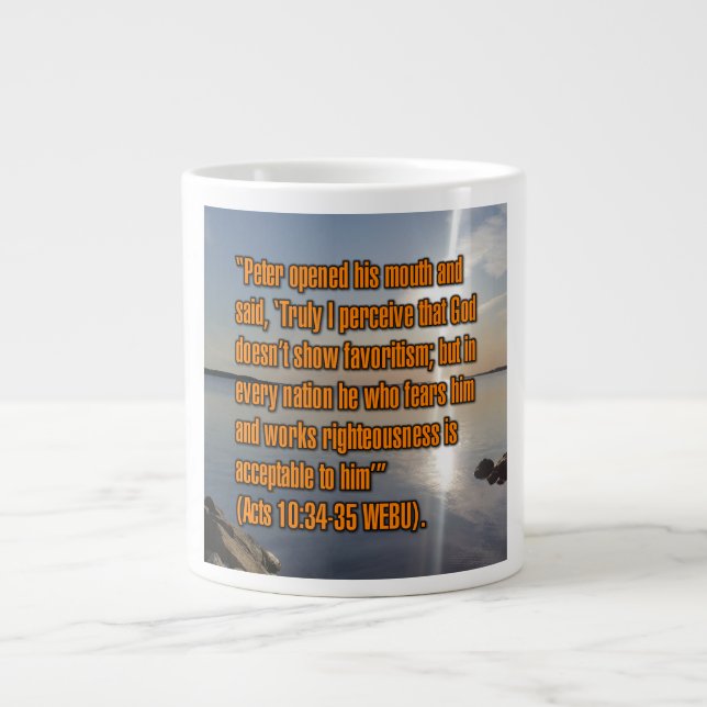 Actes 10:34–35 WEBU Mug (Devant)