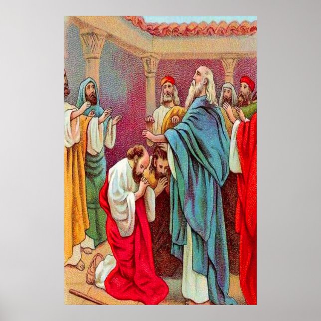 Actes 13:1-3 Barnabas et Saul Envoyé poster (Devant)