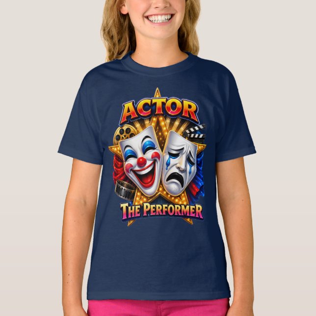 Acteur - Le T-shirt sombre de la fille performeuse (Devant)