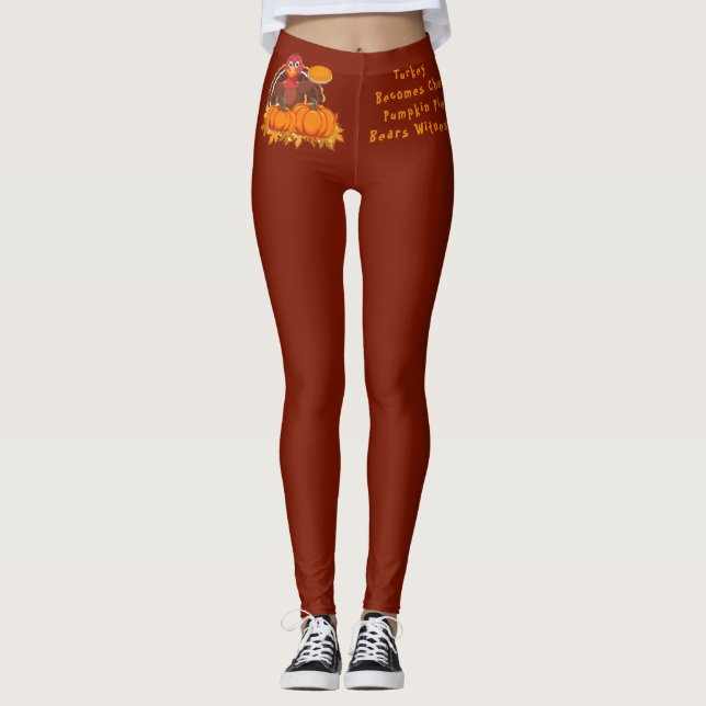 Action de grâce, Dinde drôle, Legging moderne tend (Devant)