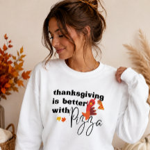 Action de grâce est mieux avec un sweatshirt pizza
